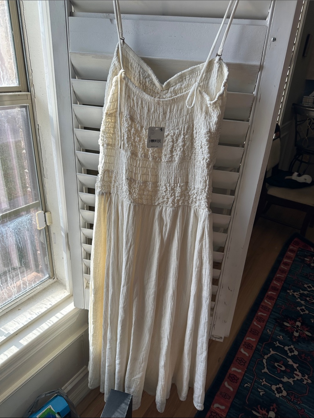Free People Cream Smocked Spaghetti-Strap Maxi Dress - Picture 4 of 4